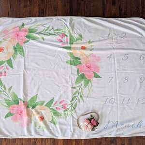 Floral Baby Milestone Blanket
